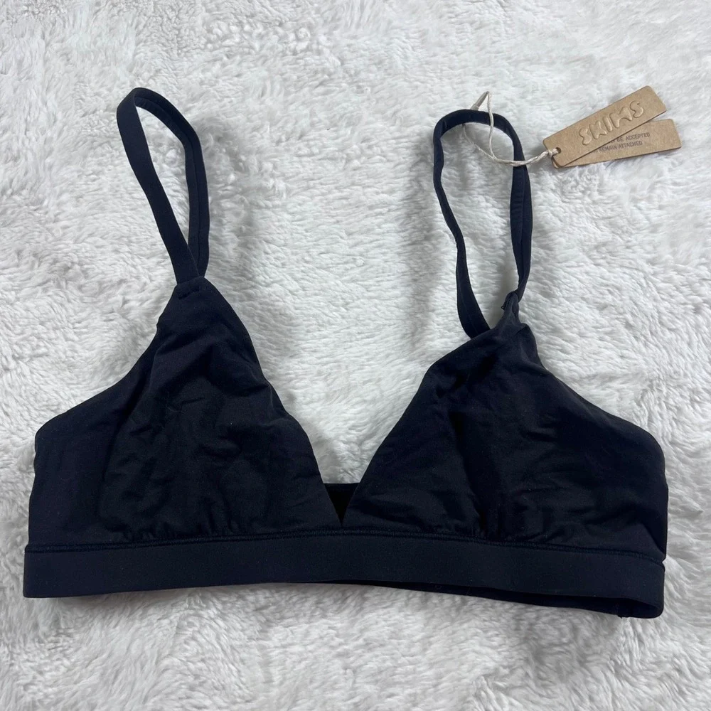 Skims Fits Everybody Triangle Bralette Onyx Black XS BR-TRI-2024 New With Tags‎